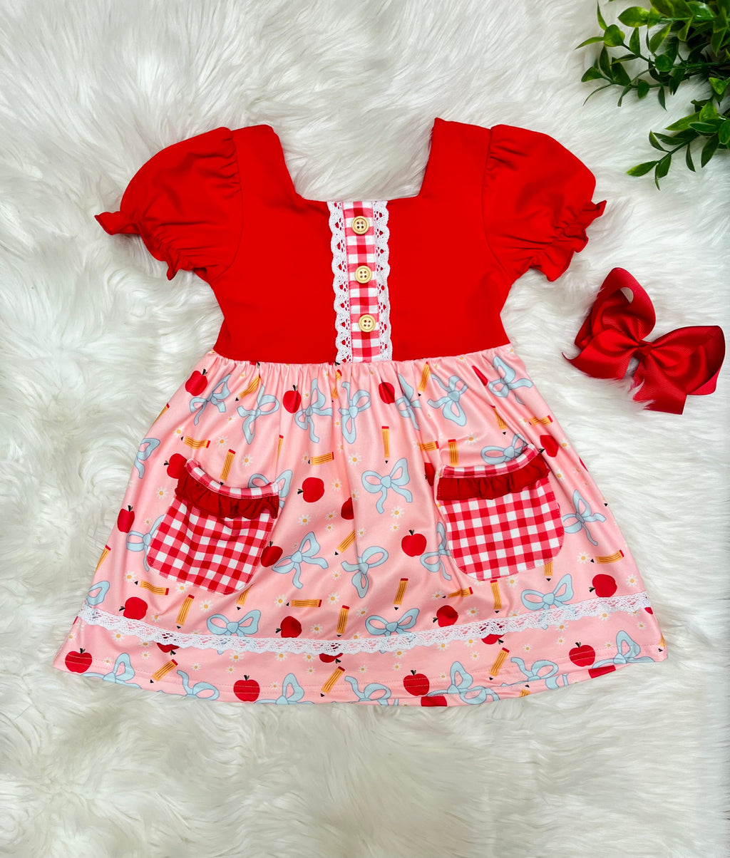 Girl’s Red and Gingham Dress