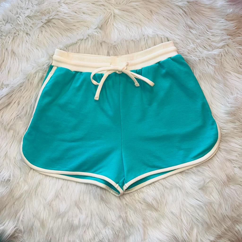 Women’s Zenana Teal Short Set with Contrast Seams