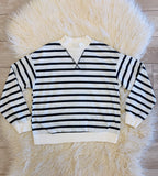 Women’s Evermmee Navy Stripe Mock neck Pant Set