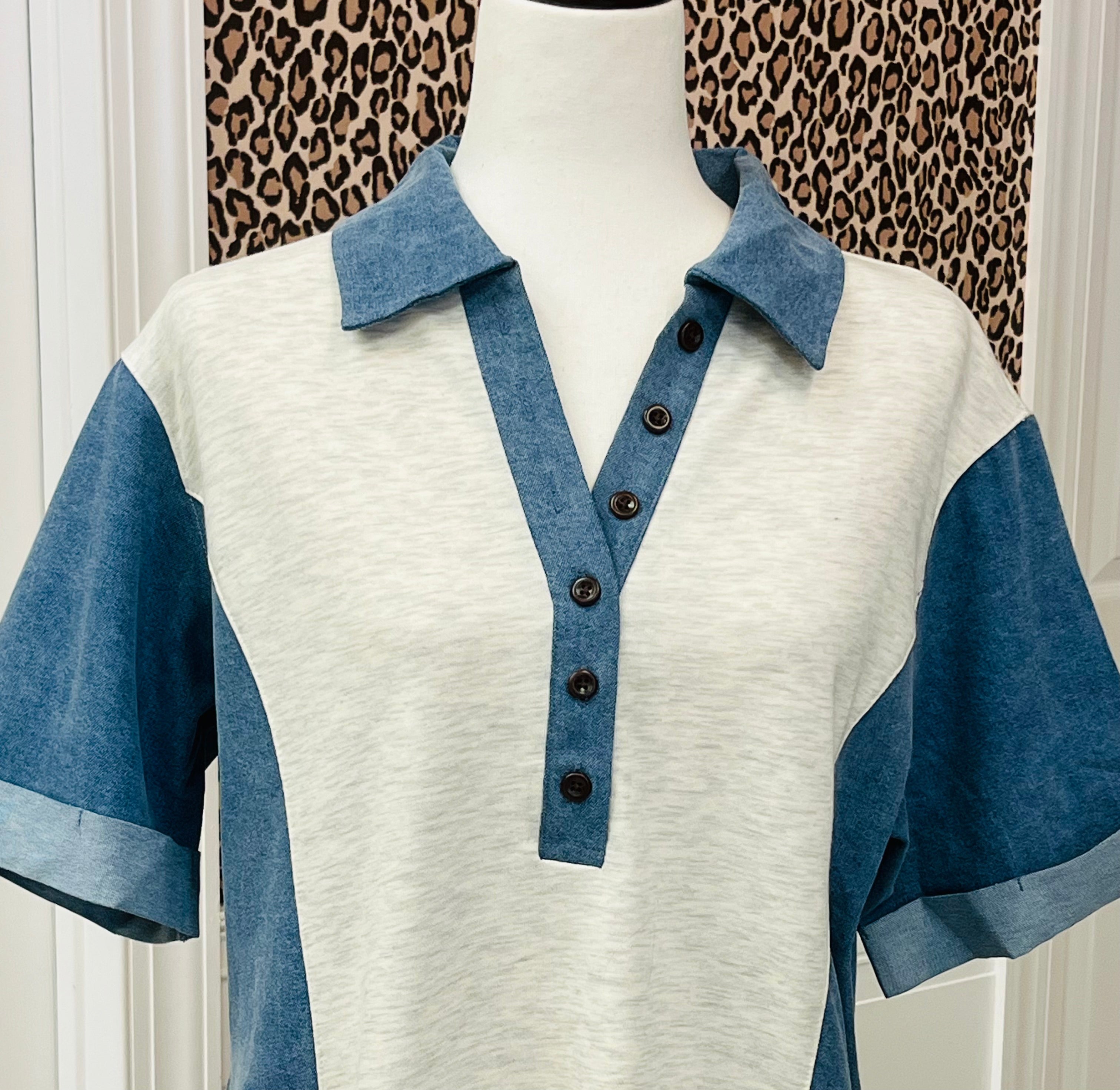 Women’s Evermmee Denim/Cotton Button Down Dress