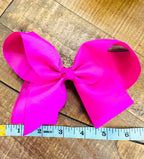 Hair Bow 6” Alligator Clip - Magenta