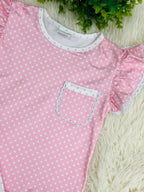 Girl’s Pink And White Polka Dot Outfit