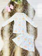 Girl’s Pastel Pumpkin & Bow Zip Up Outfit