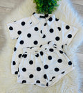 Women’s Evermmee Black Polka Dot Short Set