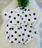 Women’s Evermmee Black Polka Dot Short Set
