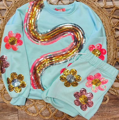 Simply Southern Teal Sequins 2 Piece Set - Mini Mee Boutique