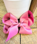 Hair Bow 6” Alligator Clip - Mauve