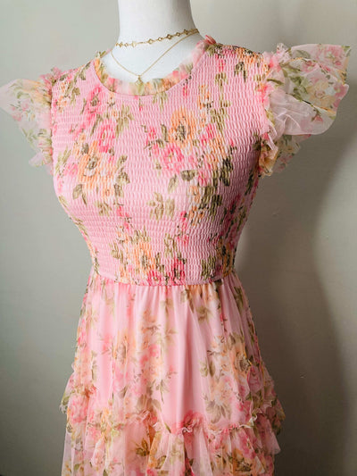 Flower Garden Blush Dress - Mini Mee Boutique