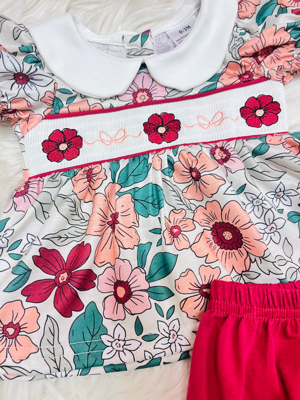 Girl’s Burgundy Floral print Bubble