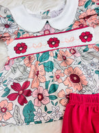 Girl’s Burgundy Floral print Bubble