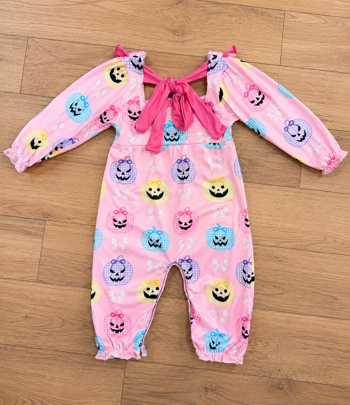 Baby Halloween Pumpkin Print Romper Girls