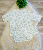 Women’s Blue Floral Short Set