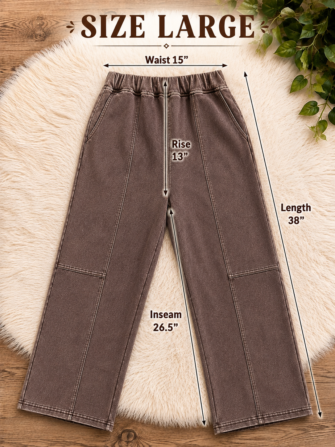 Mocha Acid Wash Petite/Cropped Barrel Pants Women’s