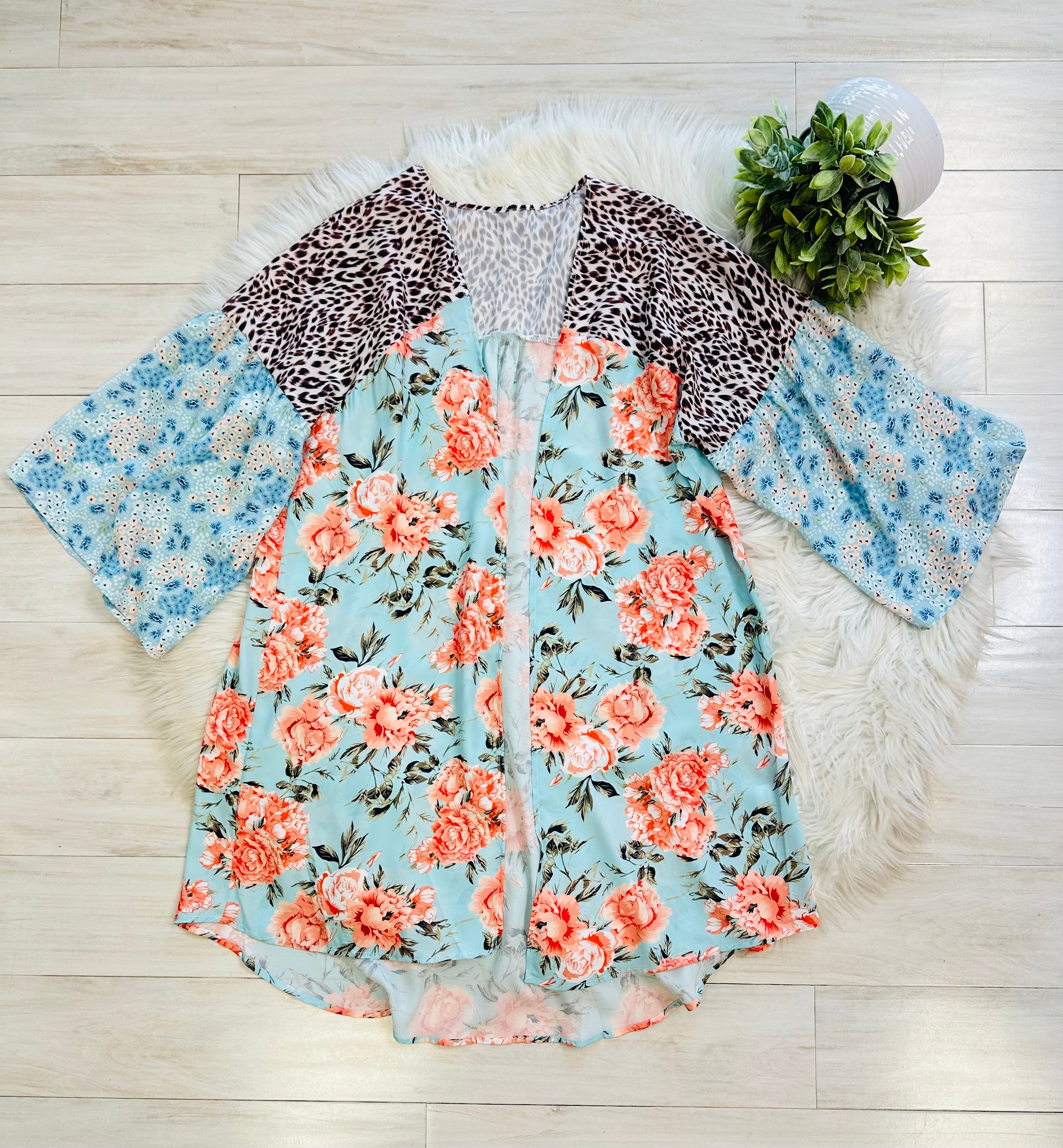 Women’s Floral and Cheetah Printed Cardigan