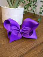 Hair Bow 6” Alligator Clip - Violet