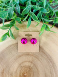 Women’s Hot Pink Bubble Stud Earrings