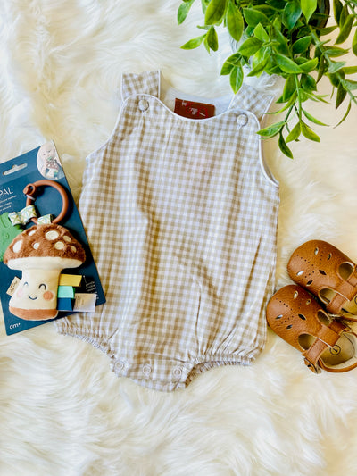 Tan Gingham Outfit - Mini Mee Boutique