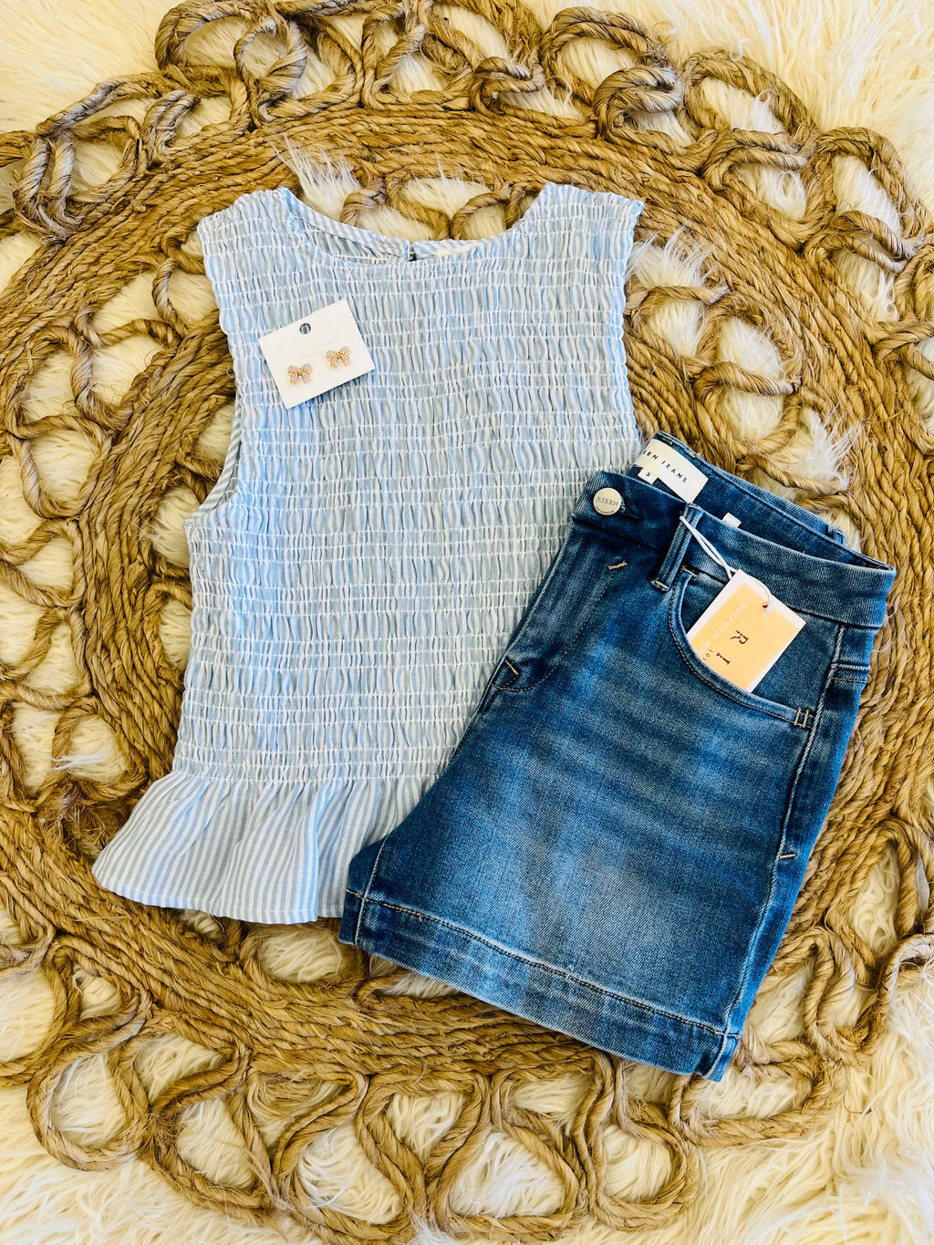 Women’s Blu Pepper Blue Smocked Top