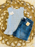 Women’s Blu Pepper Blue Smocked Top