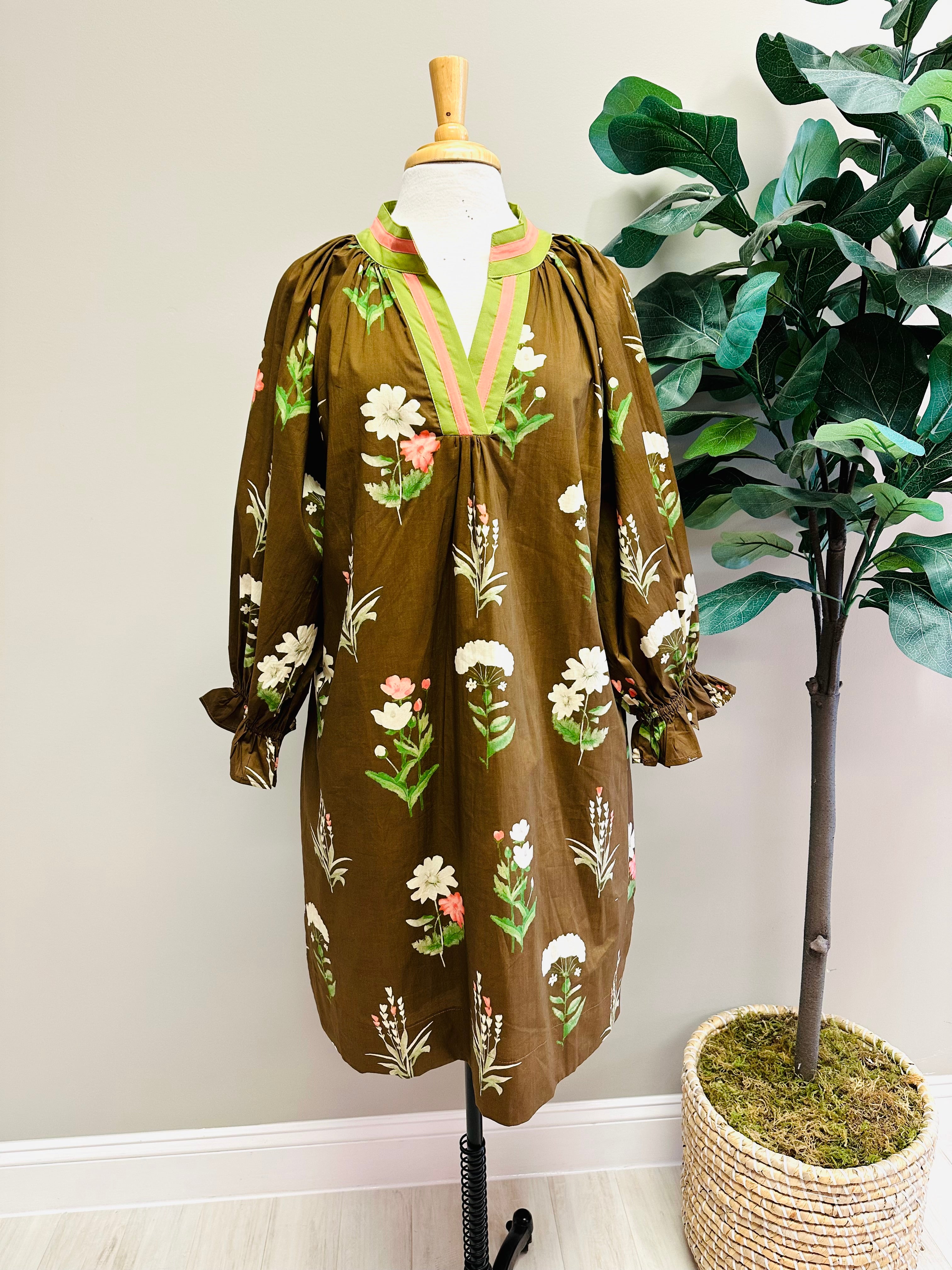 Women’s Umgee Brown Floral Dress