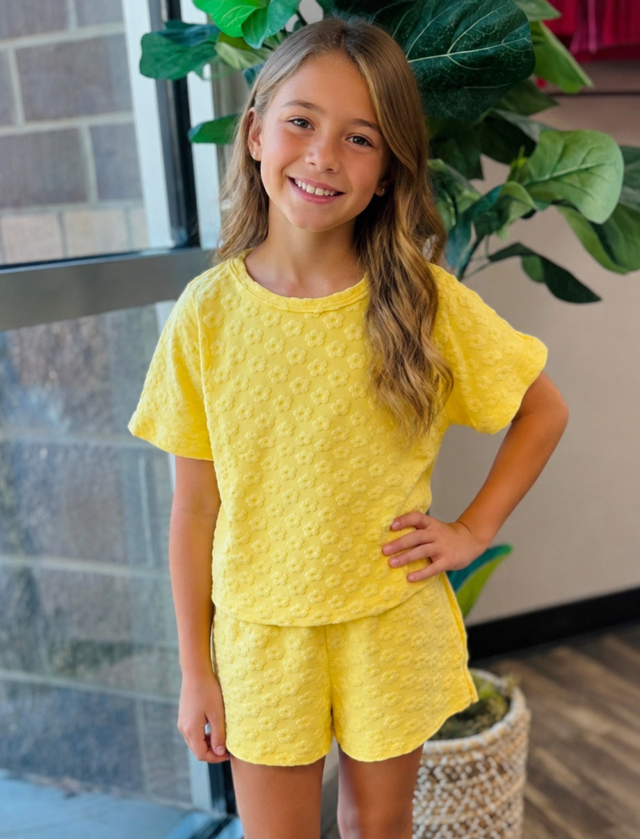Yellow Floral Two-Piece Outfit by Hayden Girls