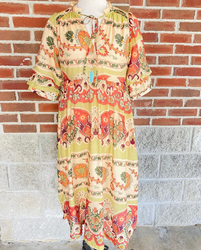 Women’s maxi pattern dress - Mini Mee Boutique