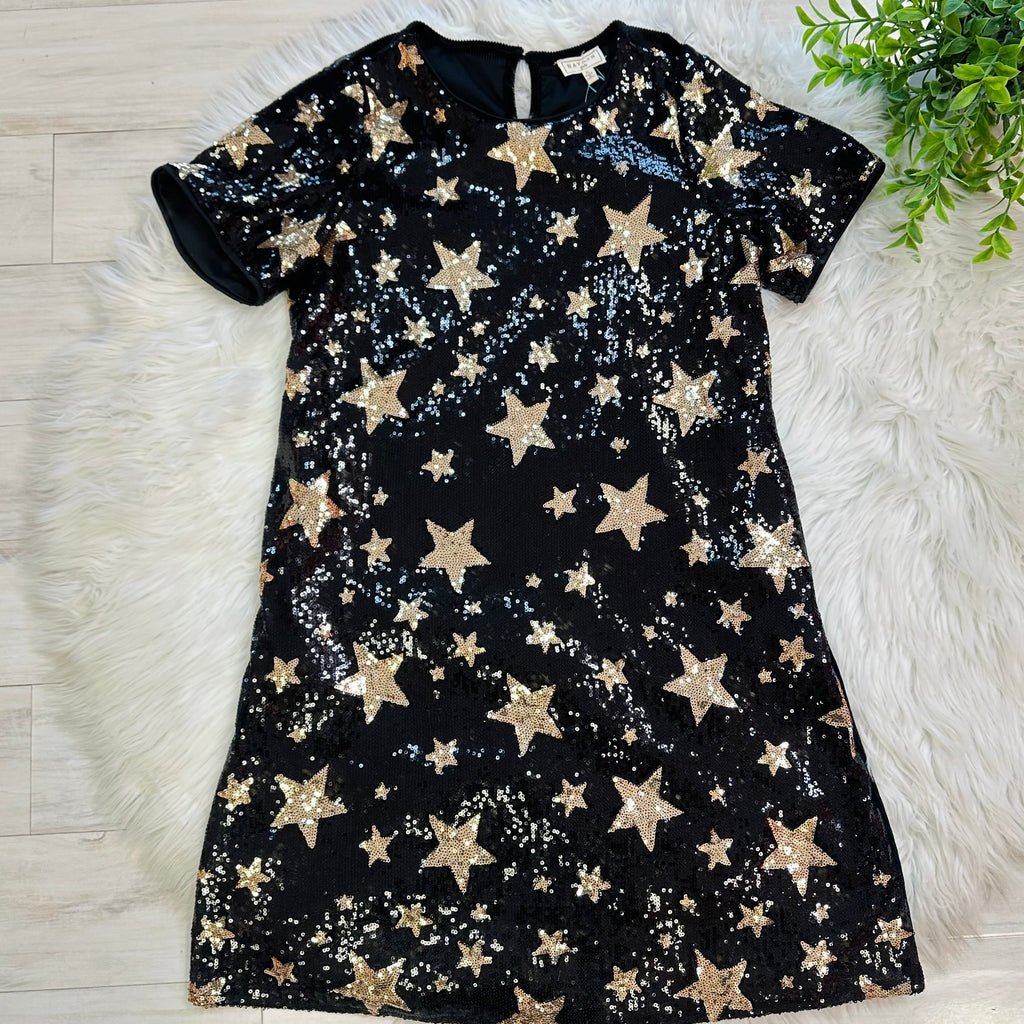 Hayden Girl’s Black Sequence Star Dress