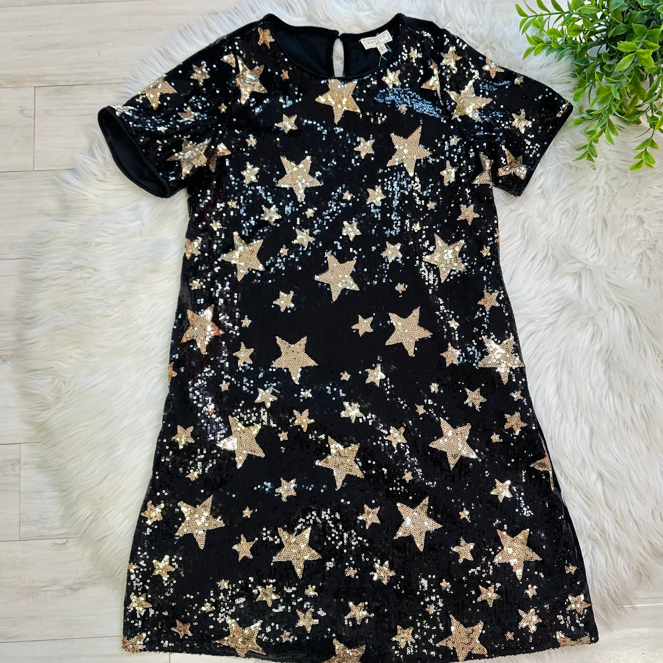 Hayden Girl’s Black Sequence Star Dress