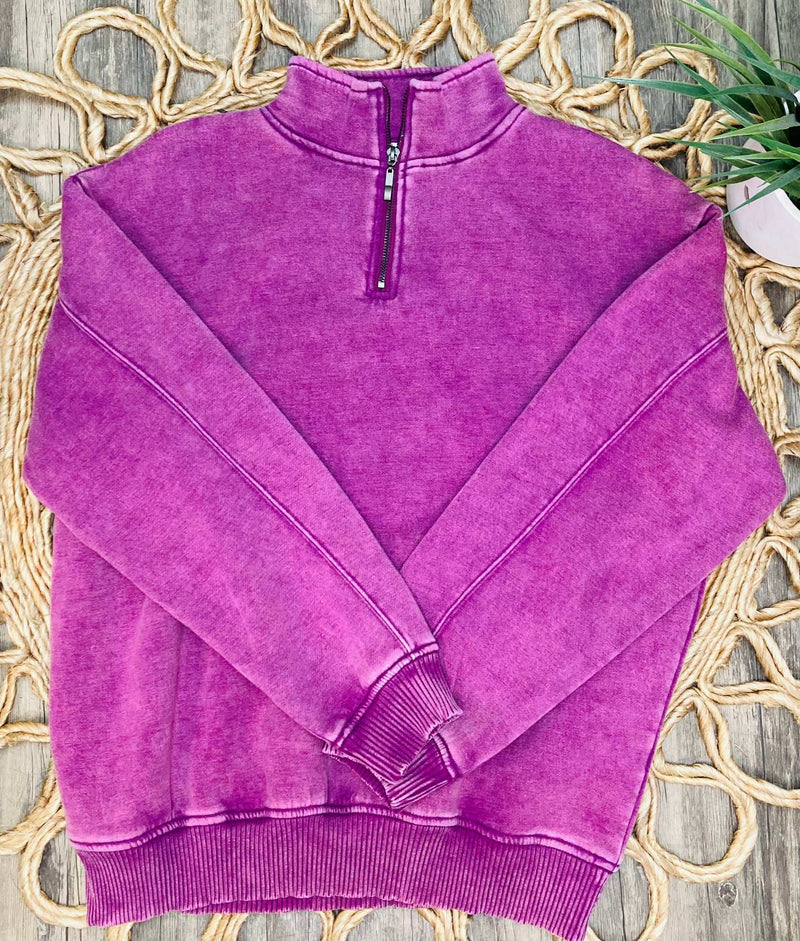 Purple Half Zip - Mini Mee Boutique