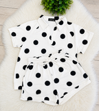 Women’s Evermmee Black Polka Dot Short Set