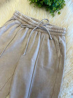 Women’s Zenana Cropped Wide Leg Comfy Ash Mocha Acid Wash Pants - True to Size