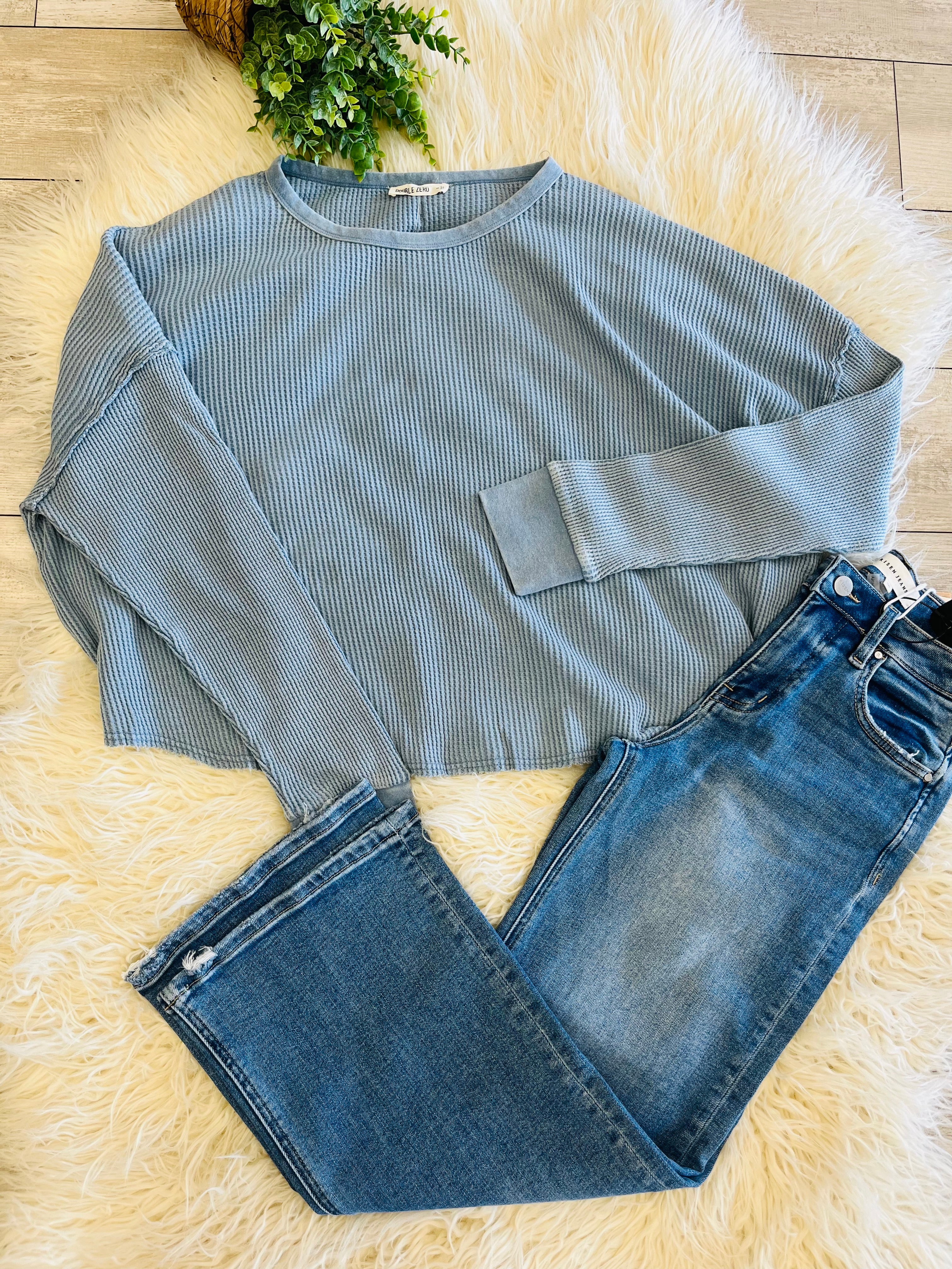Women’s Double Zero Sky Blue Long Sleeve Top