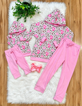 Girls Pink Floral and Cheetah Print Set