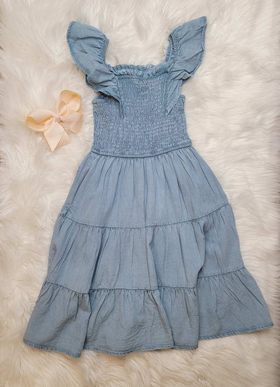 Girl's Hayden Jean dress - Mini Mee Boutique