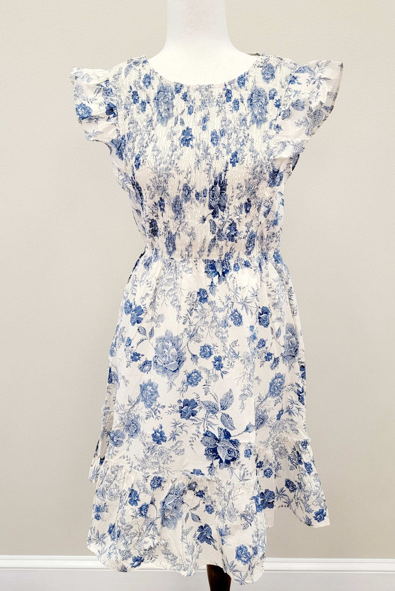 Hayden Women’s Blue Floral Dress - Mini Mee Boutique