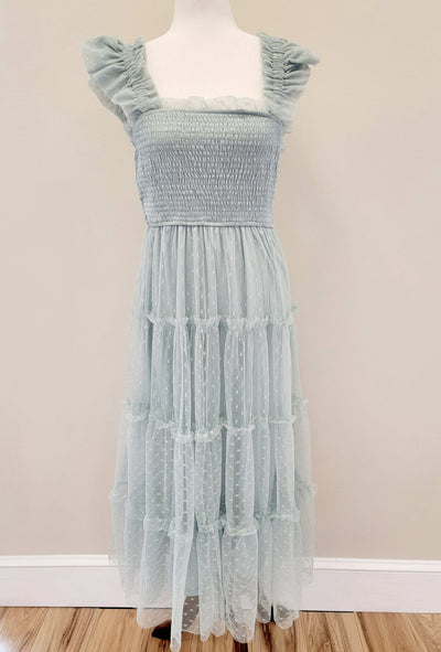 Blu Pepper Maxi Dress - Sage - Mini Mee Boutique