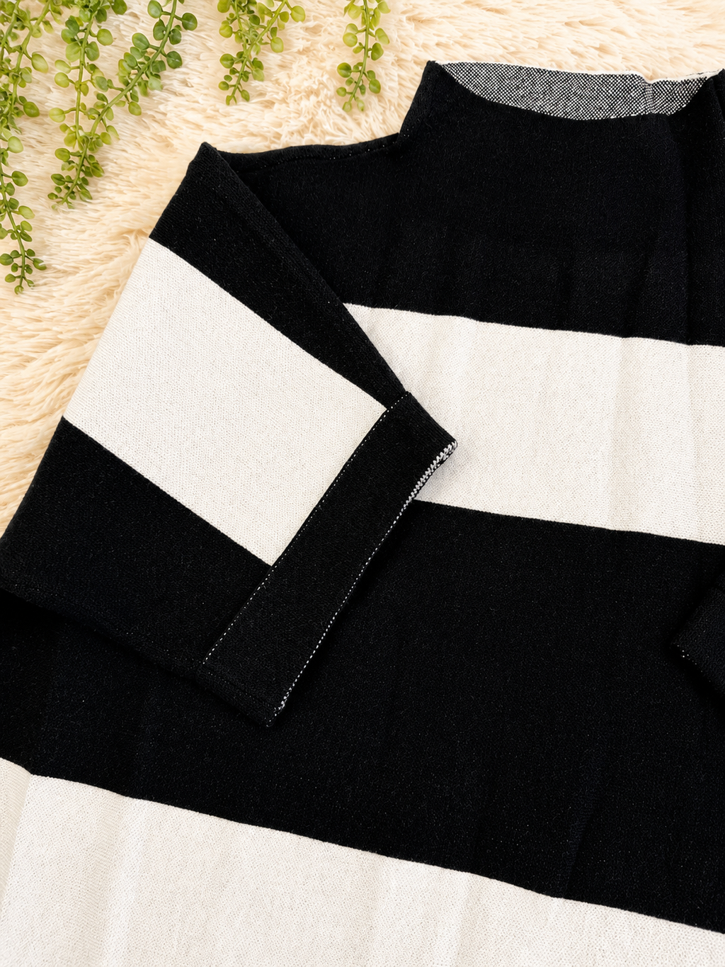 Black and Ivory Bliss Mock Sweater by Jodifl - True to Size