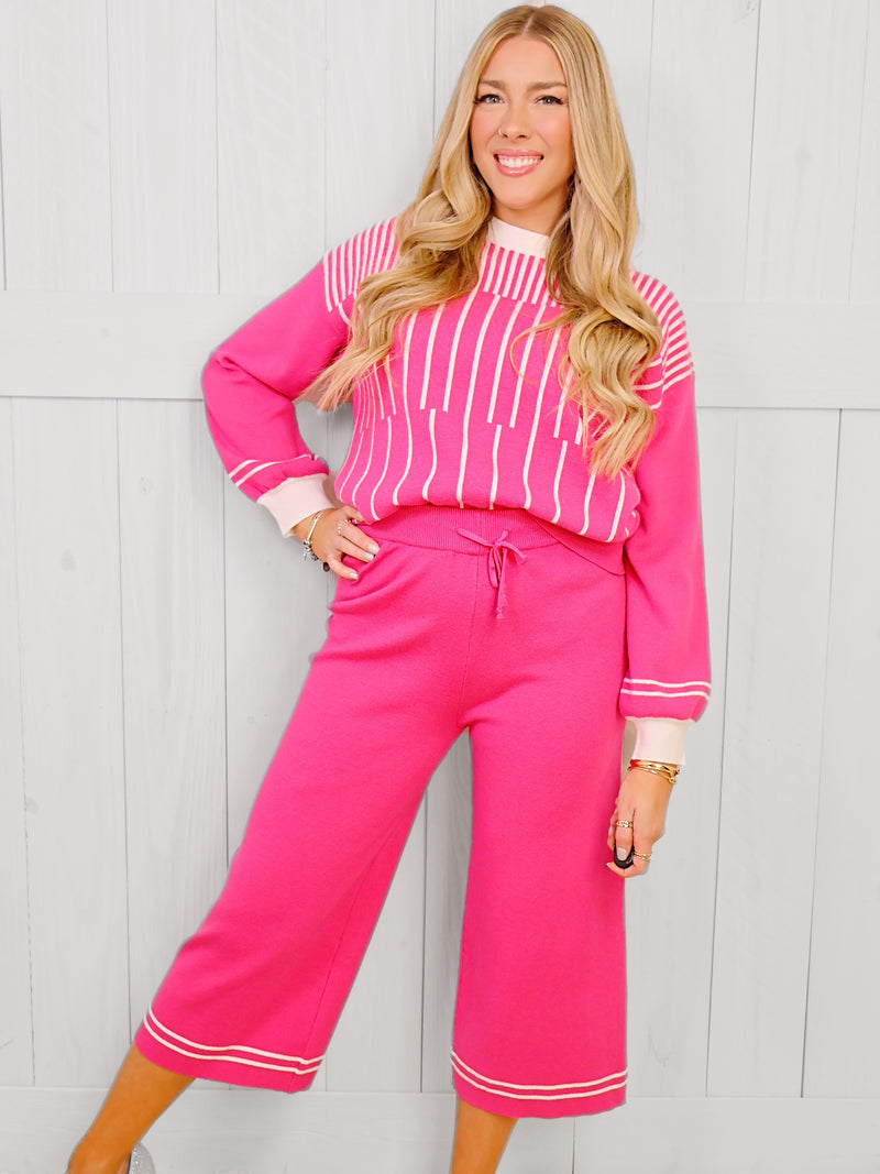 Pink Stack Stripe 2 Piece Set
