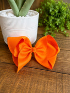 Hair Bow 6” Alligator Clip - Mango Orange