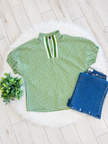 Women’s Evermmee Cream and Green Gingham Top