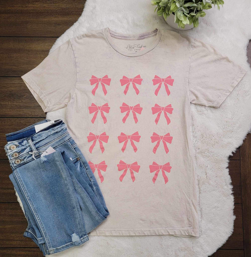 Pink Bow Tee - Mini Mee Boutique