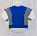 Women’s Evermmee Blue and White Stripe Contrast Pullover