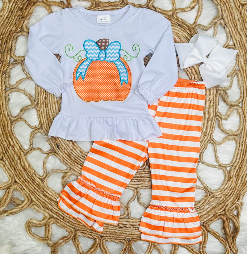 White and Orange Pumpkin Set Girls
