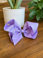 Hair Bow 6” Alligator Clip - Light Violet