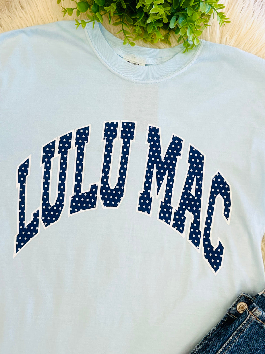 Women’s LuLu Mac Polka Dot Chambray Tee Shirt