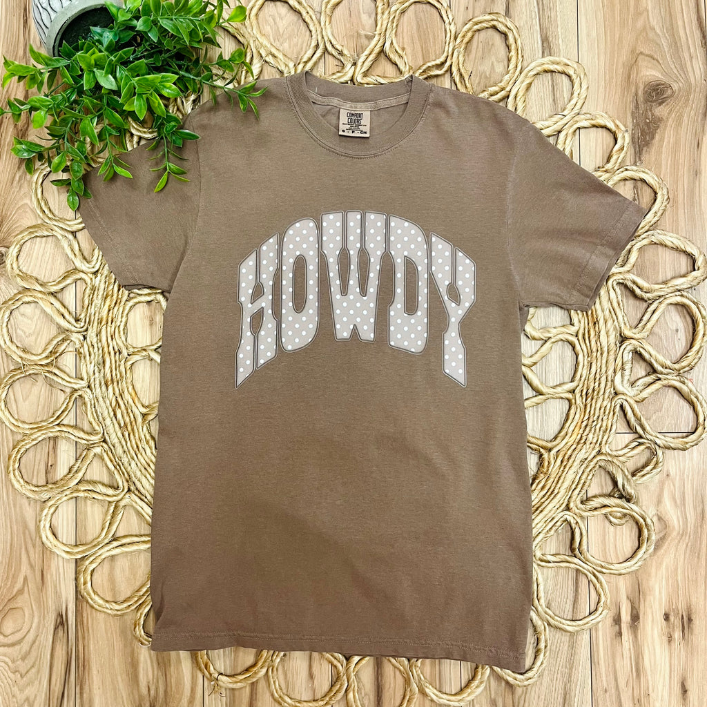 Women’s Brown “Howdy” Polka Dot Tee
