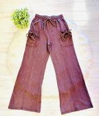 Women’s Evermmee Brown Tie Wide Leg Pants - True to size