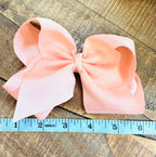 Hair Bow 6” Alligator Clip - Peach