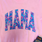 Women’s MAMA pink floral tee shirt