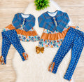 Girl’s Navy Mixed Pattern Outfit